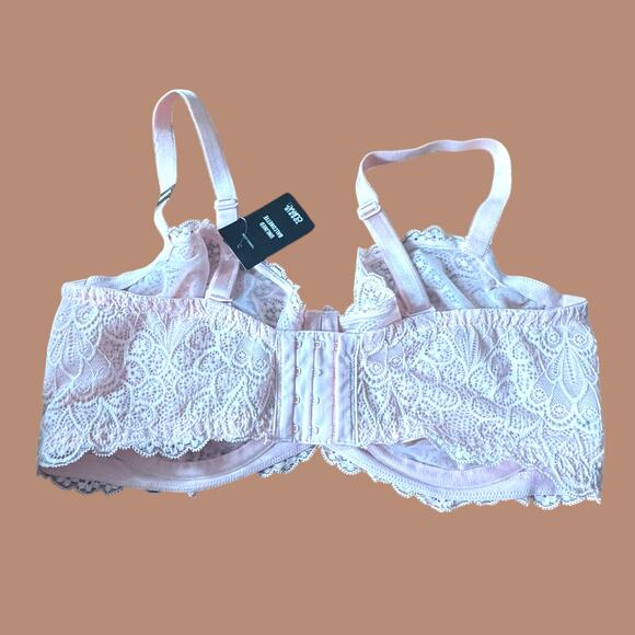 Torrid Curve Unlined Balconette Bra Pink Lotus Lace Underwire Sexy 38 DDD NEW - Picture 7 of 16